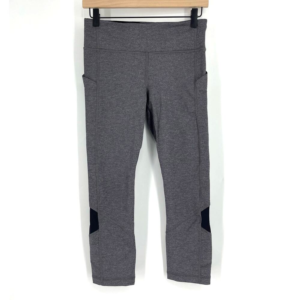 Lululemon Pace Rival Crop 22" Leggings Heathered Black Size 6